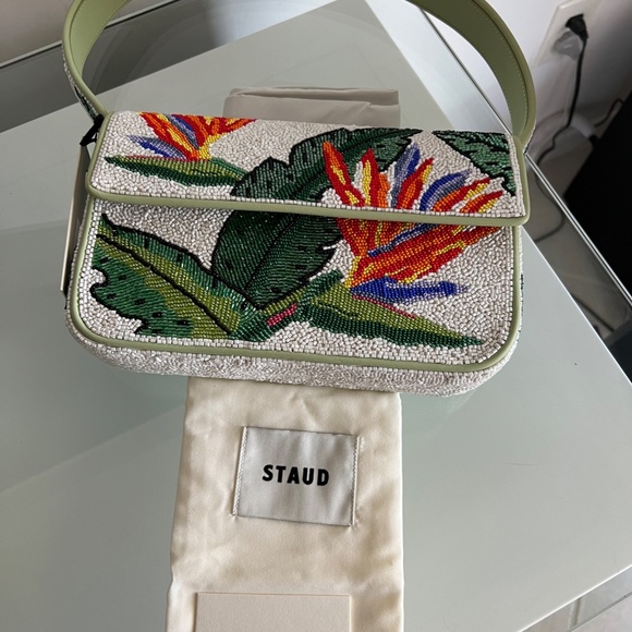 STAUD Tommy Beaded Bag Birds Of Paradise - Picture 12 of 15